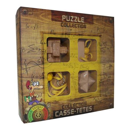 Wooden Puzzle Collection Expert, 4 Geduldspiele aus Holz in Geschenkbox